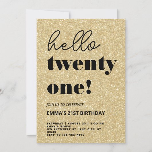 Moderne 21e verjaardag kaart (Voorkant)