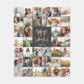 Moderne 21e verjaardag multi-foto scriptgift fleece deken (Voorkant)