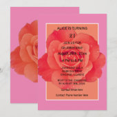 Moderne 21e Verjaardag Roze Sinaasappel Bloemen Ro Kaart (Voorkant / Achterkant)