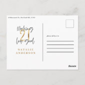 Moderne 21e verjaardag typografie zwart en goud briefkaart (Achterkant)