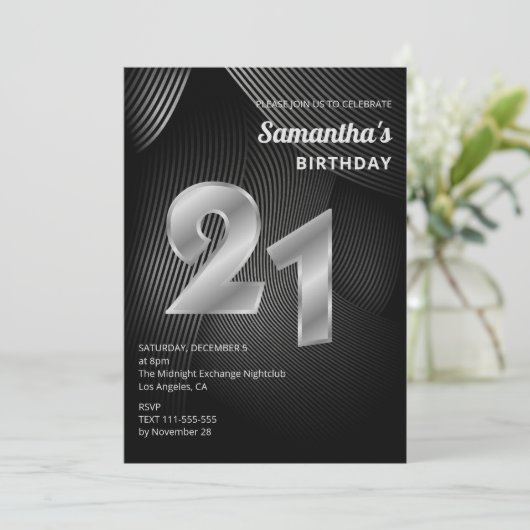 Moderne 21e verjaardag uitnodiging (Staand voorkant)