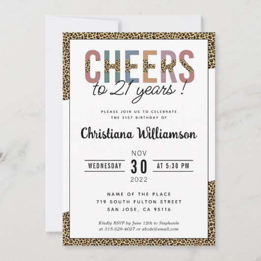 Moderne 21e verjaardag van de Leopard-pagina van d Kaart (Voorkant)