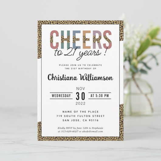 Moderne 21e verjaardag van de Leopard-pagina van d Kaart (Staand voorkant)