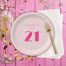 Moderne 21ste Eenentwintigste Roze Verjaardagsfees