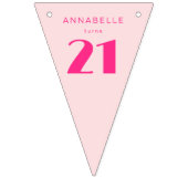 Moderne 21ste Eenentwintigste Roze Verjaardagsfees Vlaggetjes (Tweede vlag)