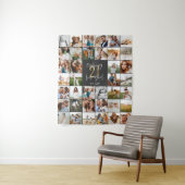Moderne 21ste verjaardag multi foto script cadeau wandkleed (In situ)