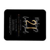 Moderne 21ste verjaardag typografie zwart en goud magneet (Horizontaal)