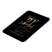 Moderne 21ste verjaardag typografie zwart en goud magneet (Linkerzijde)