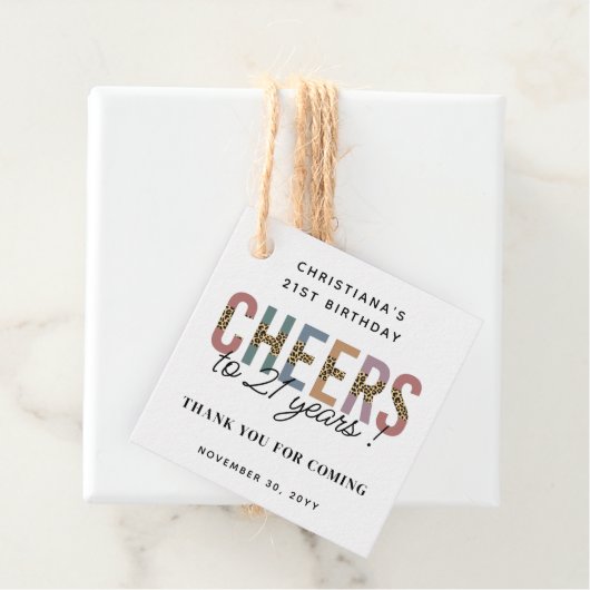 Moderne 21ste verjaardag van de Leopard van de Par Bedankjes Labels (In situ)