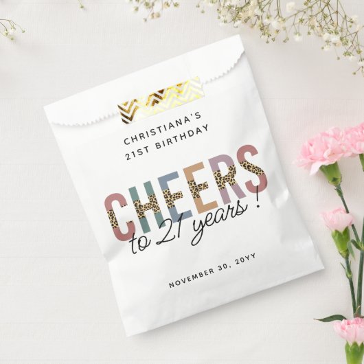 Moderne 21ste verjaardag van de Leopard van de Par Bedankzakje (Gezegeld)