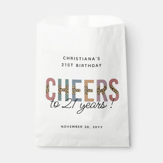 Moderne 21ste verjaardag van de Leopard van de Par Bedankzakje (Voorkant)