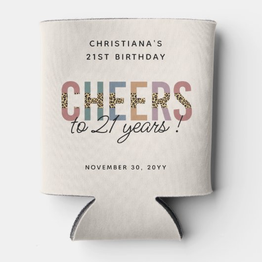 Moderne 21ste verjaardag van de Leopard van de Par Blikjeskoeler (Voorkant)