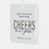 Moderne 21ste verjaardag van de Leopard van de Par Glas Ornament (Voorkant links)