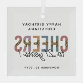 Moderne 21ste verjaardag van de Leopard van de Par Glas Ornament (Achterkant)