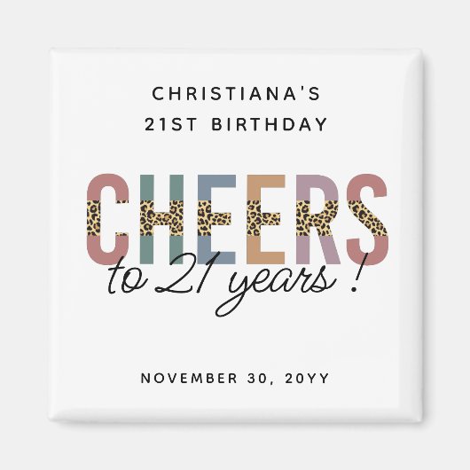 Moderne 21ste verjaardag van de Leopard van de Par Magneet (Voorkant)