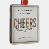 Moderne 21ste verjaardag van de Leopard van de Par Metalen Ornament (Rechts)