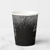 Moderne 21ste verjaardag zwart en zilveren glitter papieren bekers (Rechts)