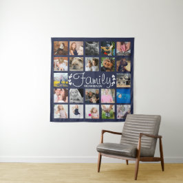 Moderne 22-serie Foto Collage & White Laurel Navy Wandkleed