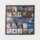 Moderne 22-serie Foto Collage & White Laurel Navy Wandkleed (Voorkant)