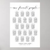 Moderne 22 tafels Onze favoriete mensen Zitplaatsk Poster (Voorkant)