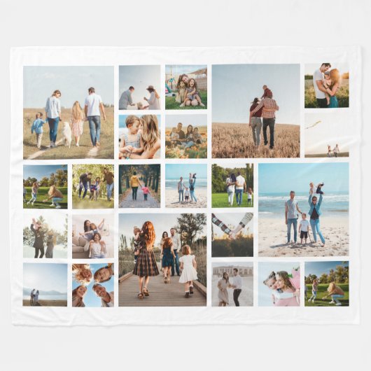 Moderne 23 fotocollage fleece deken (Voorkant (Horizontaal))