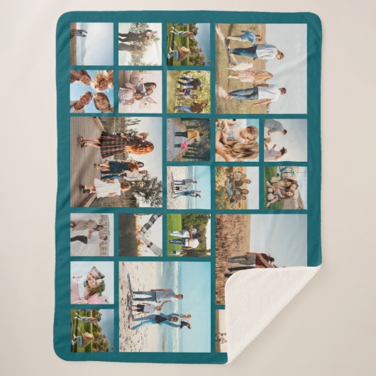 Moderne 23 fotocollage sherpa deken (Voorkant)