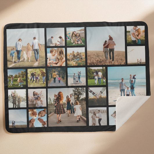 Moderne 23 fotocollage sherpa deken