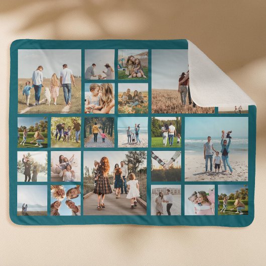 Moderne 23 fotocollage sherpa deken