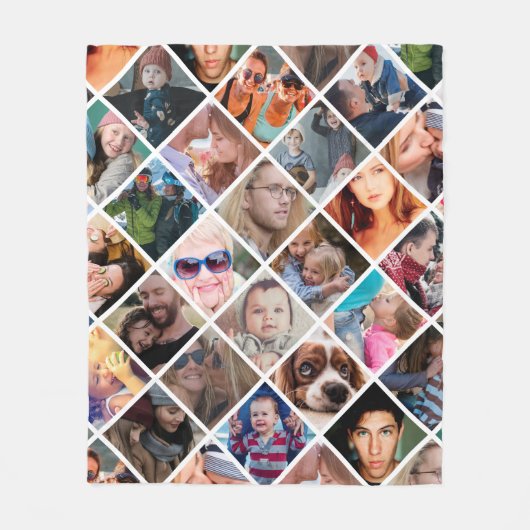 Moderne 24-fotocollage fleece deken (Voorkant)