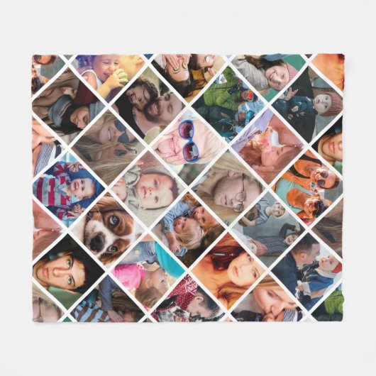 Moderne 24-fotocollage fleece deken (Voorkant (Horizontaal))