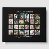 Moderne 24-fotocollage gastenboek (Voorkant)