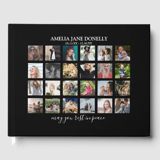 Moderne 24-fotocollage gastenboek (Voorkant)
