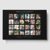 Moderne 24-fotocollage gastenboek (Voorkant)