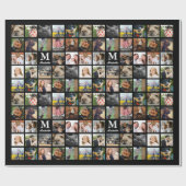 Moderne 24-reeks fotocollage met Initiaal en naam Cadeaupapier (Vlak)