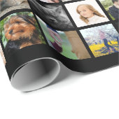 Moderne 24-reeks fotocollage met Initiaal en naam Cadeaupapier (Rol Hoek)