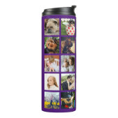 Moderne 24-reeks fotocollage met Initiaal en naam Thermosbeker (Gedraaid links)