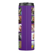 Moderne 24-reeks fotocollage met Initiaal en naam Thermosbeker (Achterkant)