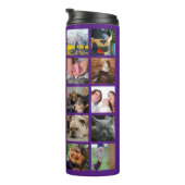 Moderne 24-reeks fotocollage met Initiaal en naam Thermosbeker (Geroteerd rechts)