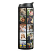 Moderne 24-reeks fotocollage met Initiaal en naam Thermosbeker (Gedraaid links)