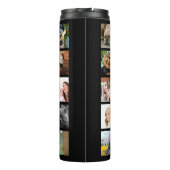 Moderne 24-reeks fotocollage met Initiaal en naam Thermosbeker (Achterkant)