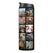 Moderne 24-reeks fotocollage met Initiaal en naam Thermosbeker (Geroteerd rechts)