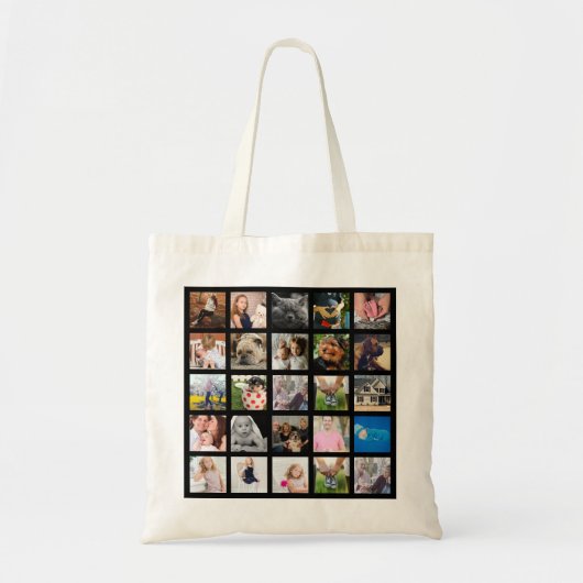 Moderne 25-reeks fotocollage tote bag (Voorkant)