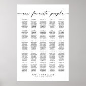 Moderne 25 tafels Onze favoriete mensen Zitplaatsk Poster (Voorkant)