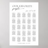 Moderne 25 tafels Welkom Zitplaatskaart Poster (Voorkant)