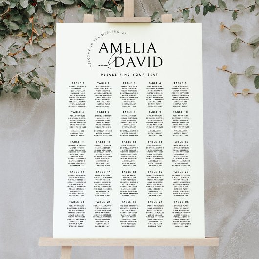 Moderne 25 tafels Welkom Zitplaatskaart Poster