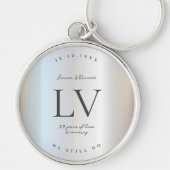 Moderne 25e Jubileum 25-jarige bruiloft Monogram Sleutelhanger (Voorkant)