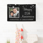 Moderne 25e Jubileum Foto: Black Silver Stars Spandoek (Insitu)