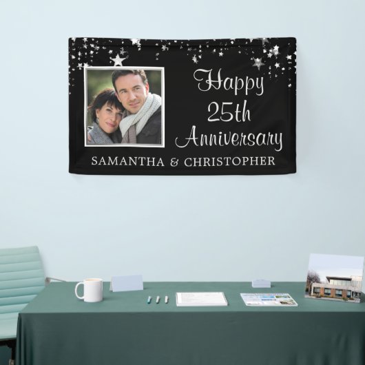 Moderne 25e Jubileum Foto: Black Silver Stars Spandoek (Beurs)