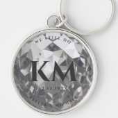 Moderne 25e Jubileum Silver Wedding Premium Sleutelhanger (Voorkant)