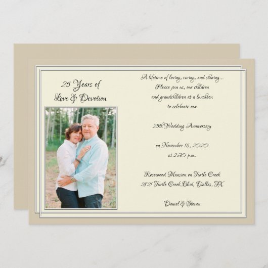 Moderne 25e Jubileum viering Kaart (Voorkant / Achterkant)